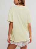 Nina V Neck Tee in Lemon Water