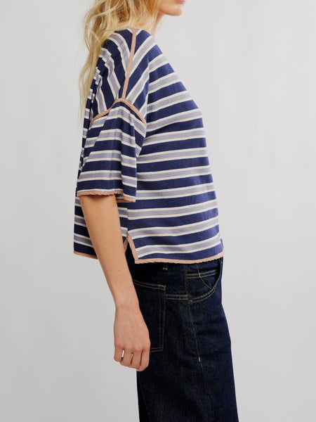 Clean Rugby Tee in Navy Combo