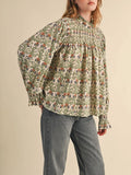 So Yoked To See You Blouse in Cream Garden