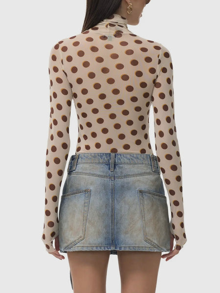 Zadie Top in Gold Halo Dot