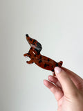 Dachshund Hair Clip in Tortoise