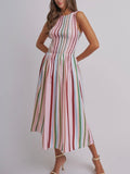Under The Big Top Maxi Dress in Multi Stripe