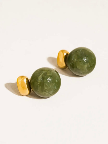 Velisse Marble Earrings in Green