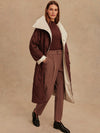 Annalise Reversible Wrap Coat in Deep Mahogany