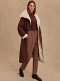 Annalise Reversible Wrap Coat in Deep Mahogany