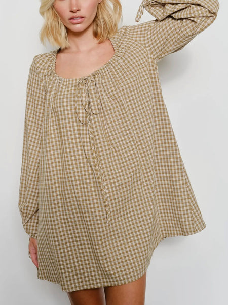 Plaid About Her Mini Dress in Olive