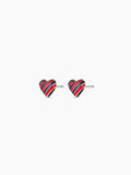 Campbell Enamel Heart Studs in Blue