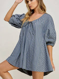 Romp Away Stripe Romper in Blue