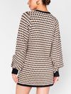 Marion Sweater Dress in Black Geo Knit