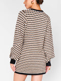 Marion Sweater Dress in Black Geo Knit