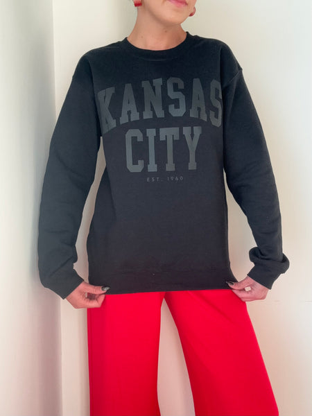 Tonal Kansas City Sweatshirt in Black