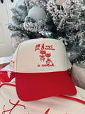 Christmas Cocktails Trucker Hat in Red