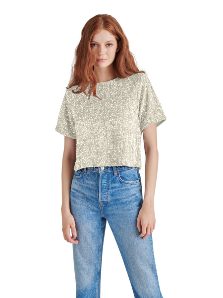 Cressa Sequin Top in Ivory