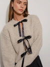 Bows, Baby! Cardi in Sand