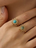 Ainsley Sunburst Ring in Green