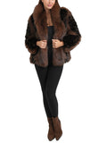 Estella Faux Fur Coat in Brown