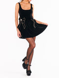 Ricci Skort Dress in Black Velvet