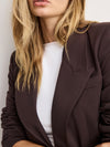 Essential Suiting Oversized Double Breasted Blazer in Dark Chocolate