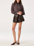 Alyssa Top in Eggplant Plaid
