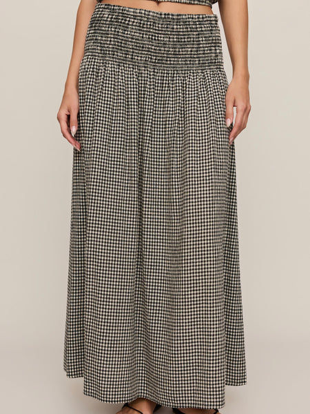 Brooke Gingham Skirt in Black