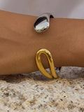 Junel Open Cuff Bracelet in Two Tone