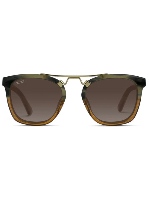 Demi Sunnies in Desert Sage & Brown