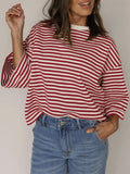 Back Story Stripe Tee in Red