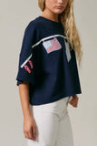 American Girl Tee in Navy