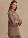 Nicole Boyfriend Sweat in Deep Taupe Marl Fleck