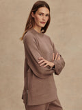 Nicole Boyfriend Sweat in Deep Taupe Marl Fleck