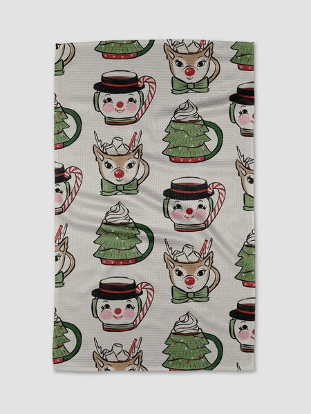 Vintage Mugs Tea Towel