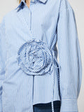 Cambria Stripe Corsa Shirt in Blue & White