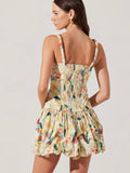 Keyla Dress in Yellow Green Floral