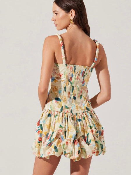 Keyla Dress in Yellow Green Floral