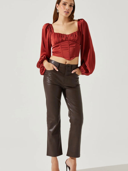 Penny Top in Rust Red