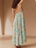 Goldie Strappy Maxi Dress in Lagoon