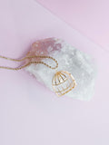 Repurposed Birdcage Necklace in Gold