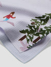 Winter Skiing Trip Tea Towel