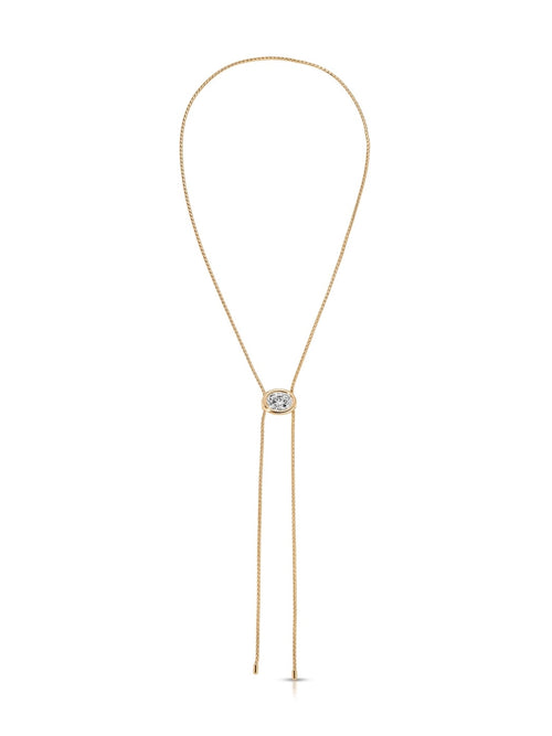 Crystal Bezel Bolo Necklace in Clear Crystal