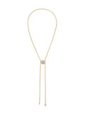 Crystal Bezel Bolo Necklace in Clear Crystal