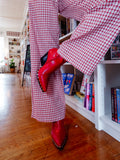 Walton Studded Boot in Red & Silver