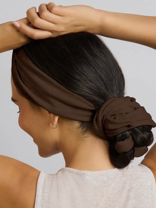 Set & Flow Heatless Curling Headband in Chocolate Brown
