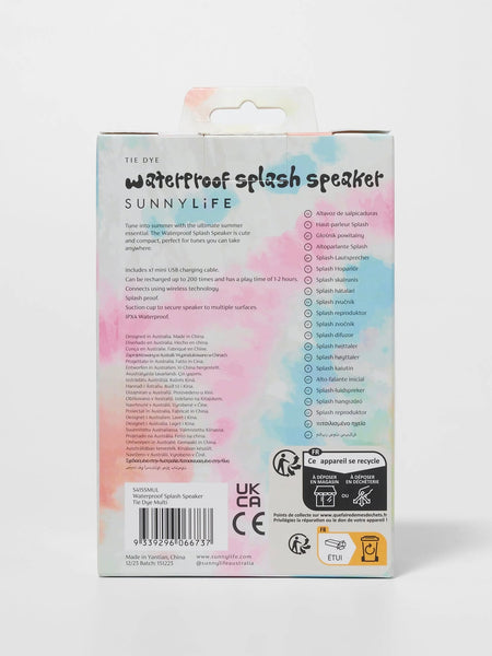 Waterproof Splash Speaker in Tie Dye Multi