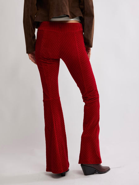 Penny Pull On Velvet Pant in Salsa