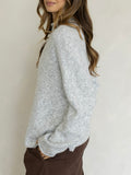Piper Mock Neck Pullover in Heather Grey