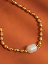 Vigne Pearl & Ball Chain Necklace