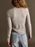 So Soft Seamless Long Sleeve in Heather Grey