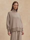 Barker High Neck Sweat in Taupe Marl