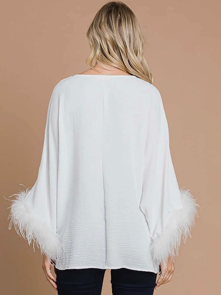 Ruffle Your Feathers Top in White