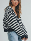 Check Your Stripes Cardi in Black